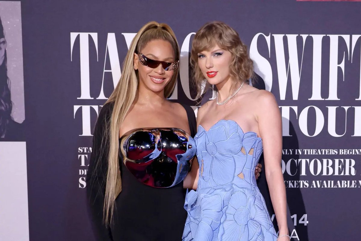 PopCrave's tweet photo. Beyoncé &amp; Taylor Swift at each other’s film premieres. https://t.co/XIB7KTflau