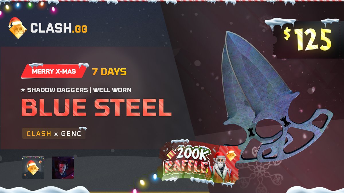 🚨 GIVEAWAY
Follow

<a href="/gencselmanni/">genc</a>
and
<a href="/clashdotgg/">ClashGG</a>   

LIKE + RETWEET , ROLLING IN DECEMBER 7 , twitch.tv/gennci