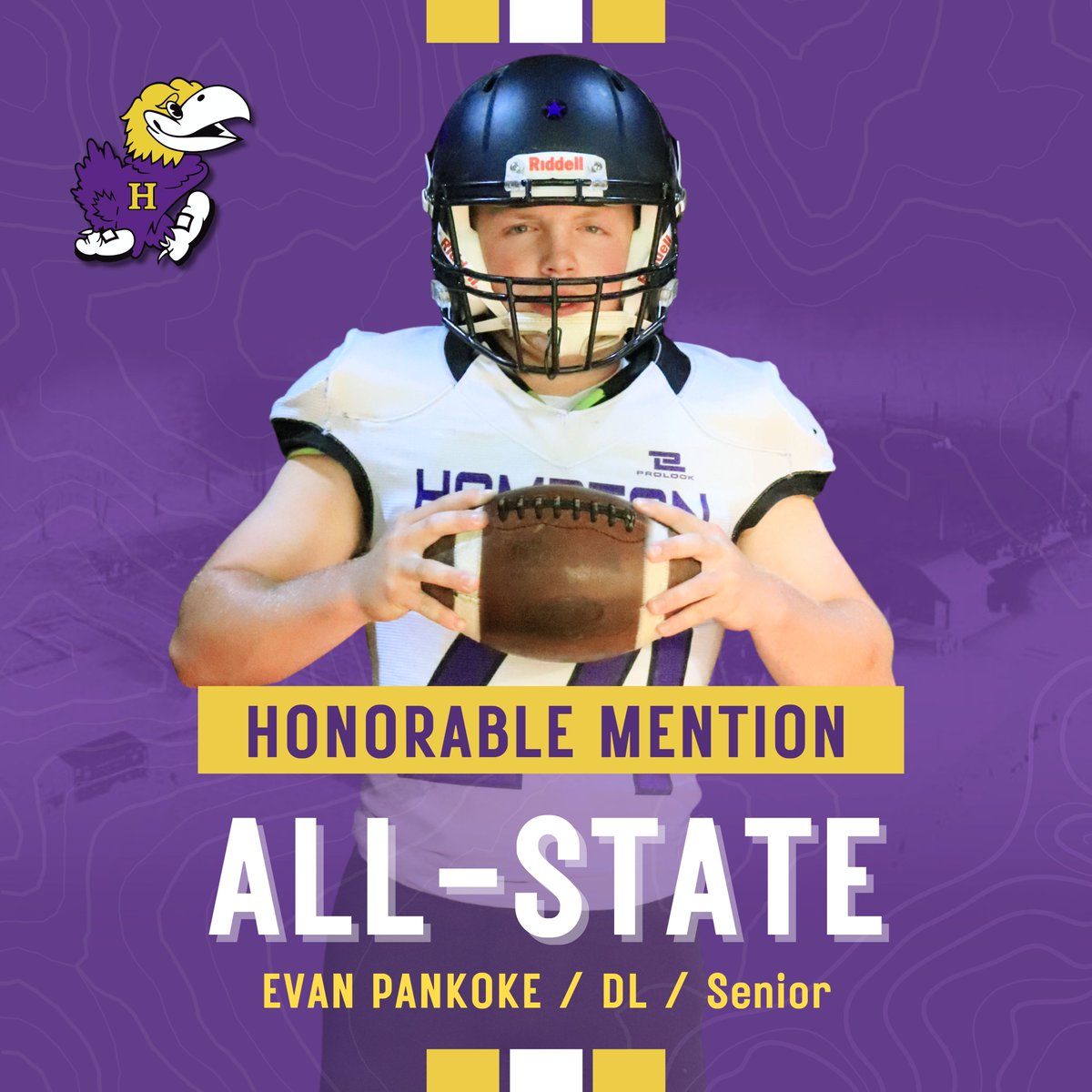 Congrats to our senior DL, Evan Pankoke, for being named Honorable Mention All-State by the Nebraska Six-Man Coaches Association. #SOAR