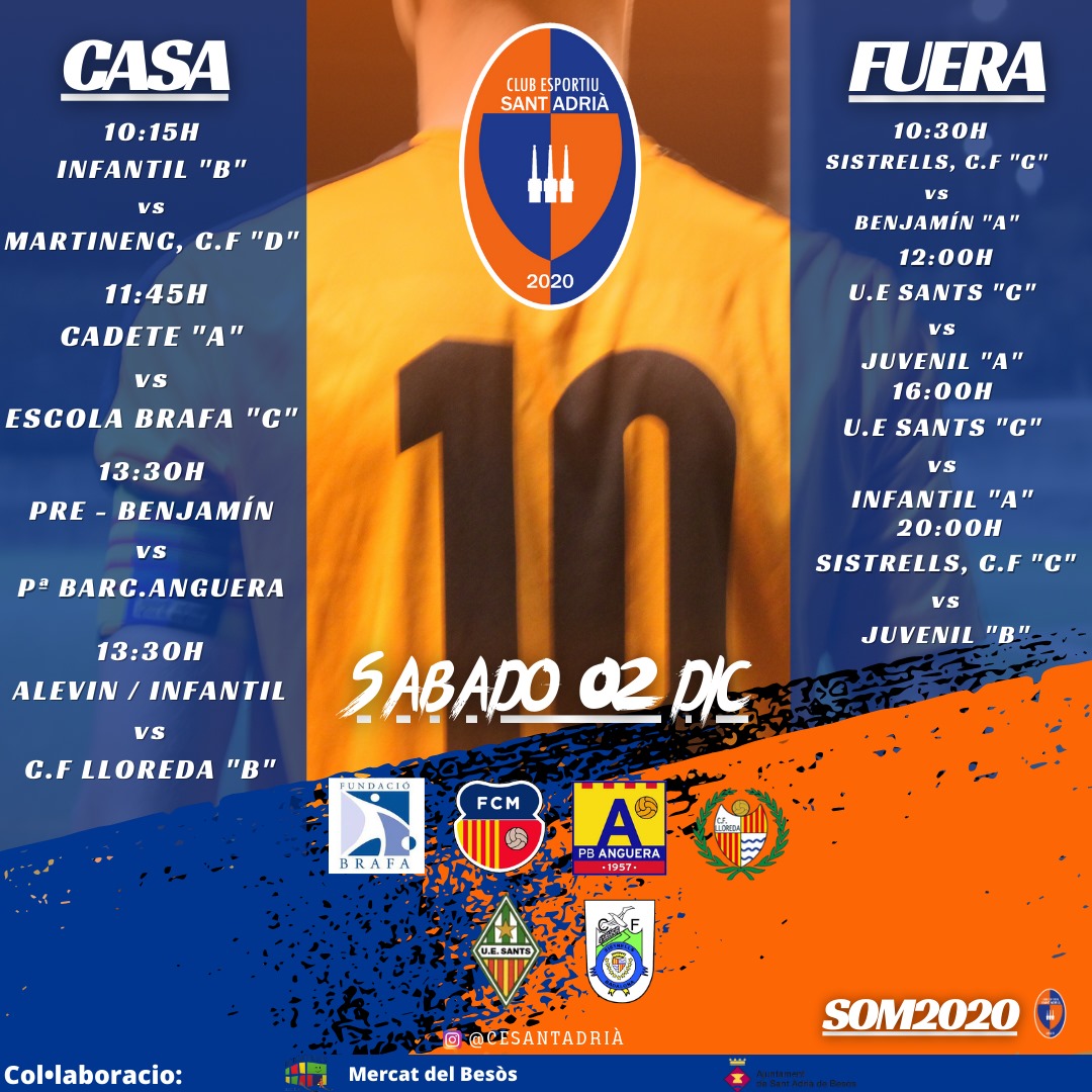 CE_SantAdria's tweet photo. Ya tenemos aqui, Nuestro primer fin de semana de diciembre:

#Som2020💙🧡 https://t.co/6eaEKLIpWU