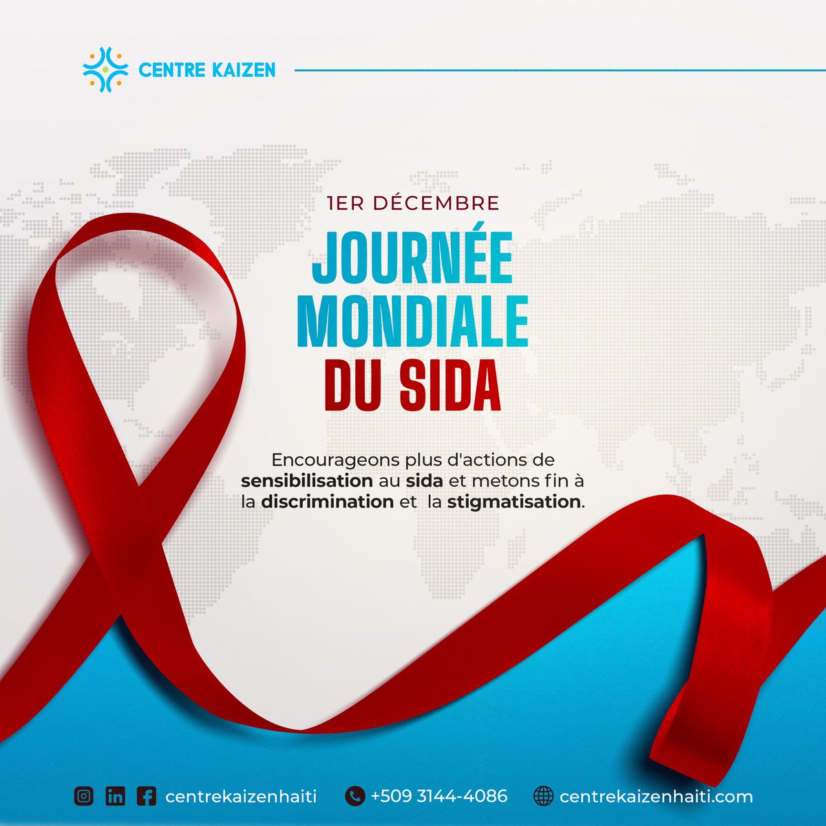 centrekaizenht's tweet photo. Centre Kaizen, en cette journée, encourage plus d'actions de sensibilisation au sida afin de mettre un terme à la discrimination et la stigmatisation.
.
.
#letscomunitieslead #WorldAIDSDay https://t.co/nUwgIolICN