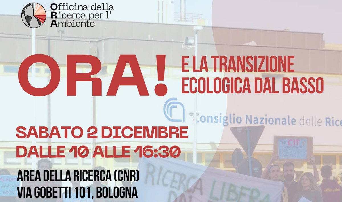 2 dicembre Bologna Area ricerca <a href="/CNRsocial_/">CNR Consiglio Nazionale delle Ricerche</a> officinaricercambiente.it x scambio idee e  pratiche #transizione #ecologica dal basso. Condividerò esperienze <a href="/Scienza_affanno/">Scienziati in Affanno?</a>, contaminazioni transdisciplinari <a href="/ProgettoBridges/">BRIDGES</a> #CamminoTransizioni23 <a href="/lteritaly/">LTER-Italy</a>
📷 linktr.ee/officinaricerc…