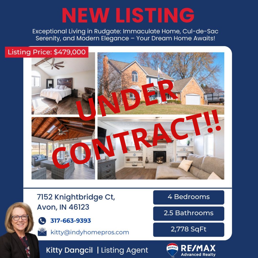 KittyDRealty's tweet photo. Woo Hoo!!...Offer Accepted on this new listing and we've removed the contingency on my client's new purchase! What a great week and Christmas present for their family!! We wrapped a bow around this one 
#RemaxAdvanced #mbarealtor #soldbykittydangcil #avonindiana #HendricksCounty https://t.co/AGWkN9lZN1