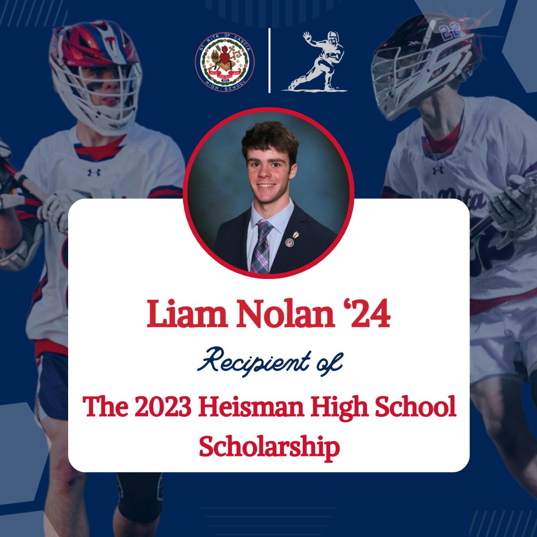 StRitaHS's tweet image. Congratulations to Liam Nolan ’24 who has also been named the 2023 Heisman High School Scholarship Winner for St. Rita! 

Liam will continue his academic and athletic career at Maryville University!

Way to go, Liam! 

#strita #stritaofcascia #stritalacrosse