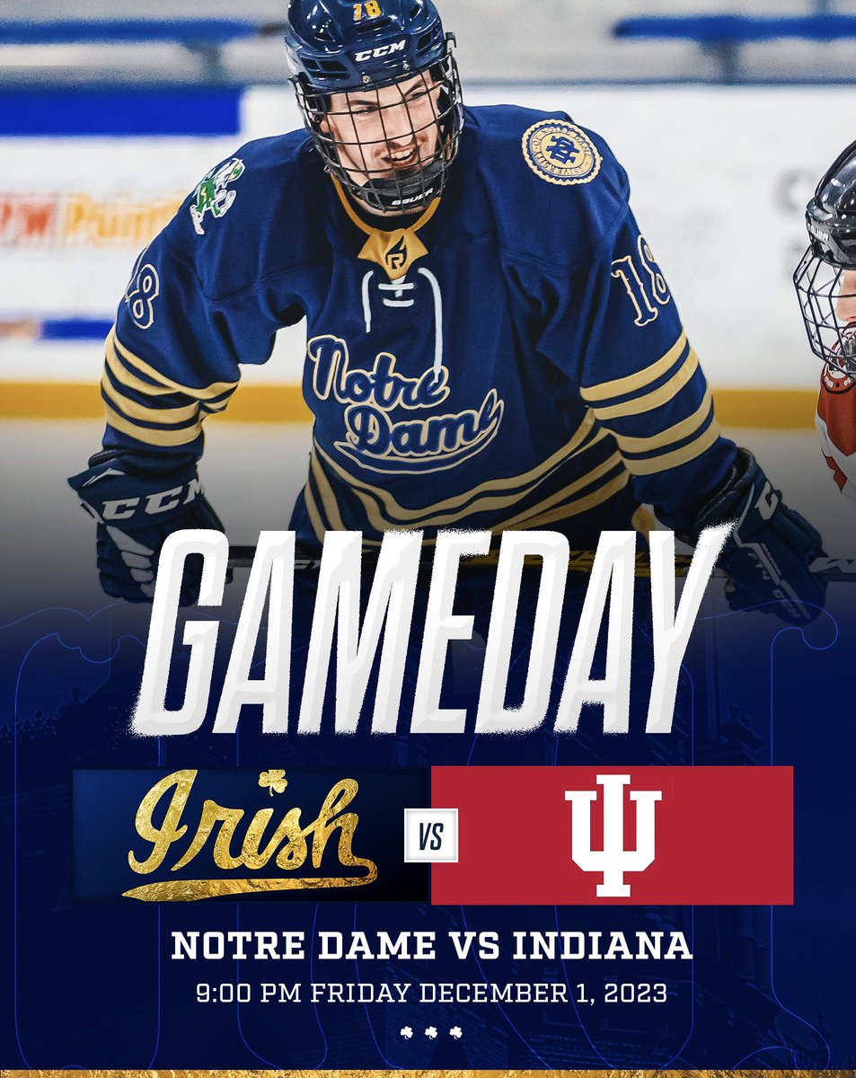 𝔊𝔞𝔪𝔢𝔡𝔞𝔶

📍: Compton Family Ice Arena
🆚: Indiana
🕣: 9:00 PM

The Irish are back in action against an in-state opponent!