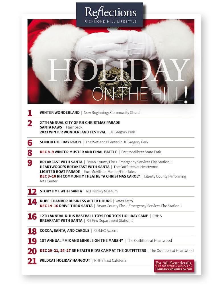 Holiday on the Hill has officially begun! Check out full event details in the link below. 🎄

livingrichmondhillga.com/events-calenda…