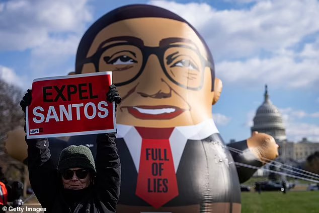 nicksortor's tweet photo. Wanna know who paid for this 15-foot tall George Santos balloon on the Capitol lawn calling for his expulsion? And the “protestors” that came with it?

GEORGE SOROS. I kid you not.

That should tell you everything you need to know.

ANY involvement that George Soros has in our country’s governance is terrifying, and he continues funding this BS through his “MoveOn” organization.

I’m so sick of these people that are intentionally destroying our once great nation.