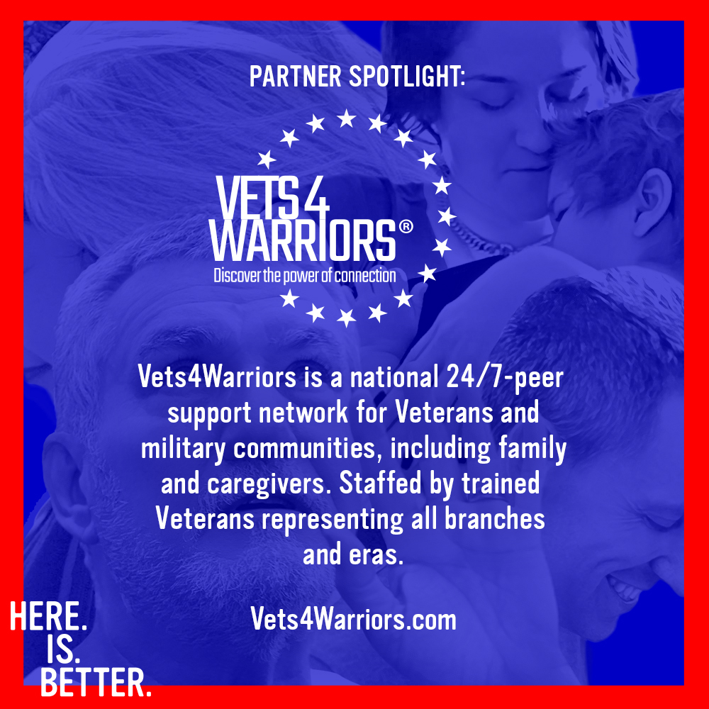 HereIsBetterDoc - NOW ON DIGITAL (@hereisbetterdoc) on Twitter photo We've been so lucky to find amazing partners during our HERE. IS. BETTER. release who all do incredible work in the PTSD/Veteran space.
Today we spotlight <a href="/Vets4Warriors/">Vets4Warriors</a>, a national 24/7 support network for Veterans and military communities. Learn more: Vets4Warriors.com We've been so lucky to find amazing partners during our HERE. IS. BETTER. release who all do incredible work in the PTSD/Veteran space.
Today we spotlight <a href="/Vets4Warriors/">Vets4Warriors</a>, a national 24/7 support network for Veterans and military communities. Learn more: Vets4Warriors.com