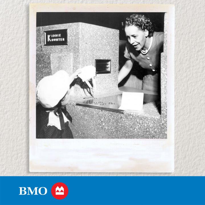 In 1952, BMO introduced the first Canadian children's wickets, also known as ‘kiddie counters’, to help instill healthy financial habits amongst their junior customers. Learn more: spr.ly/61103R8gqX #ProudToWorkAtBMO #BMOArchives