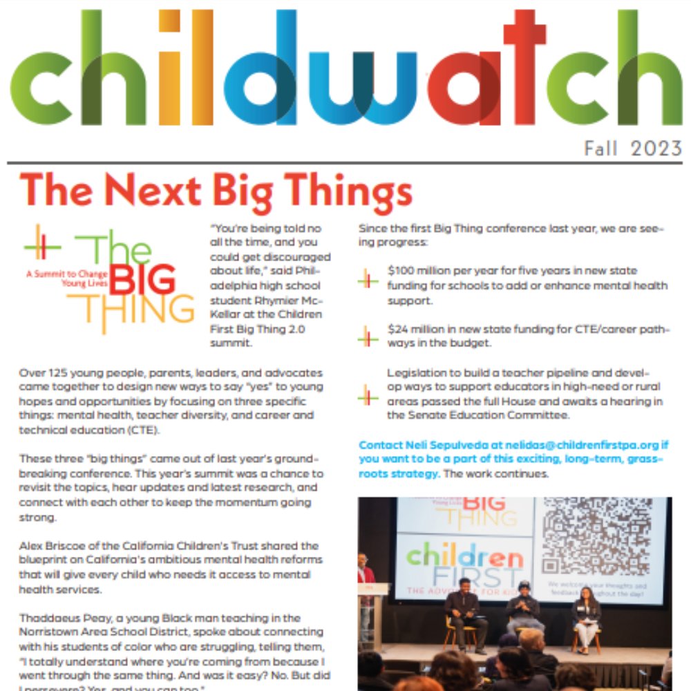 childrenfirstpa's tweet photo. Check out our latest newsletter and learn the latest about PA children and teens. https://t.co/zdlXF4WSdu
#LeadPoisoningPrevention #YouthAdvocacy #PublicEducation #parentadvocacy #PaidFamilyLeave #juvenilejusticereform #donorsalute #youngprofessionals #cybercharter https://t.co/s1u1s3kTGM
