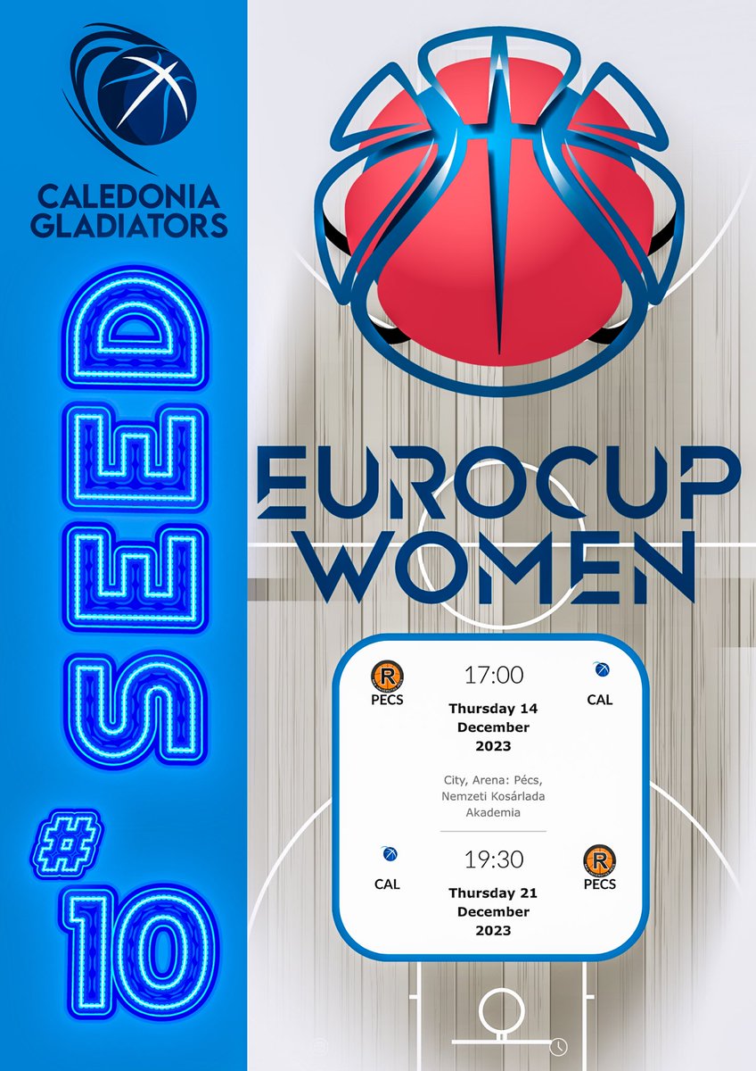 CalGladsClips's tweet photo. #10Seed in @EuroCupWomen during their inaugural campaign is a massive achievement for our Gladiators πβοΈπ₯π΄σ §σ ’σ ³σ £σ ΄σ Ώ Letβs make some more History in the playoffs and qualify for the round of 16β¦..
#WeAreCaledonia
#LetsGoGladiators https://t.co/6kyzF91OOY