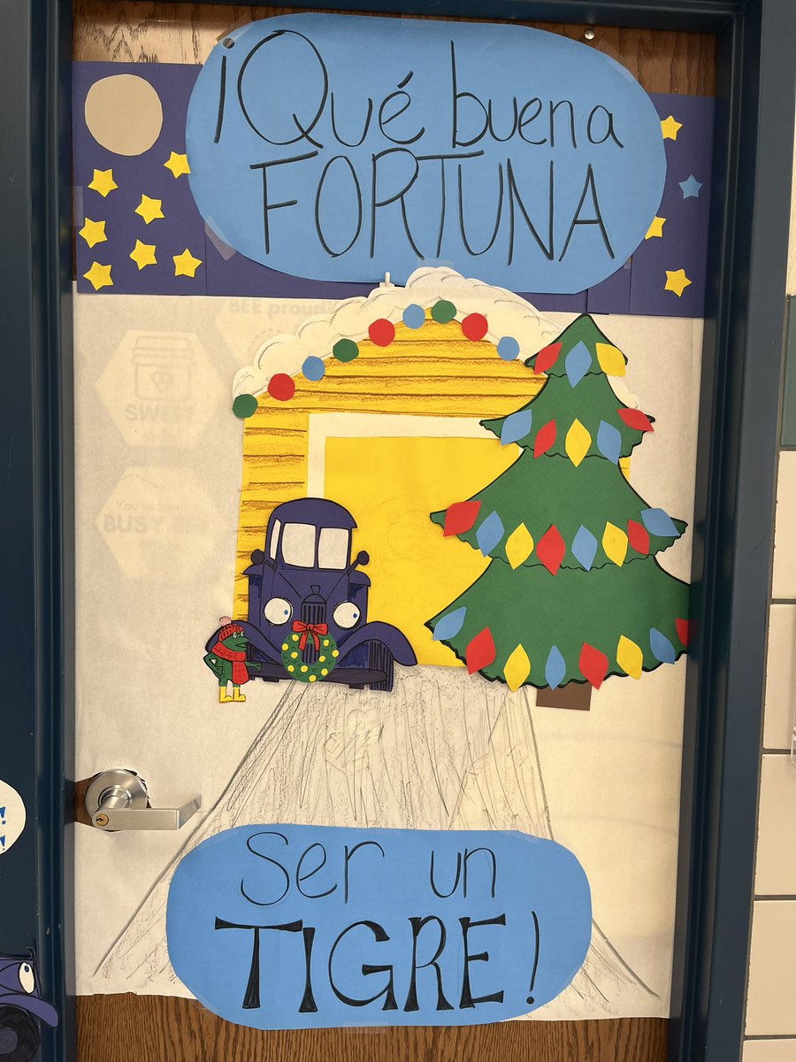 RashGCSLP's tweet photo. I was so excited to decorate my door this year!! Anyone else reading Little Blue Truck’s Christmas book??? #TESCelebrates https://t.co/ITx4qG7obc