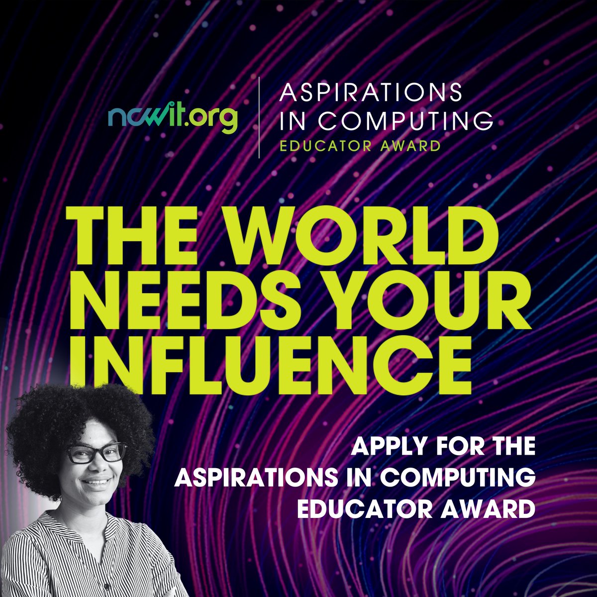 📚 Attention Educators 📚 It’s the LAST weekend before the #NCWITAiC24 Educator Award season closes! Be honored for your work in building gender equity in computing and receive $250 cash if you win! Learn more and apply here by Dec. 4th: aspirations.org/AiCEducatorAwa…