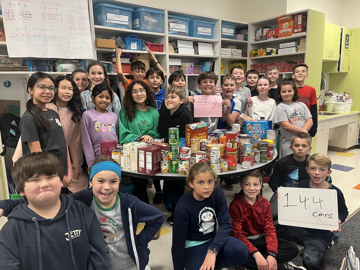 Our class collected 144 canned good for the food drive. Thank you parents for your support! <a href="/ScottsRidgeES/">Scotts Ridge ES</a>