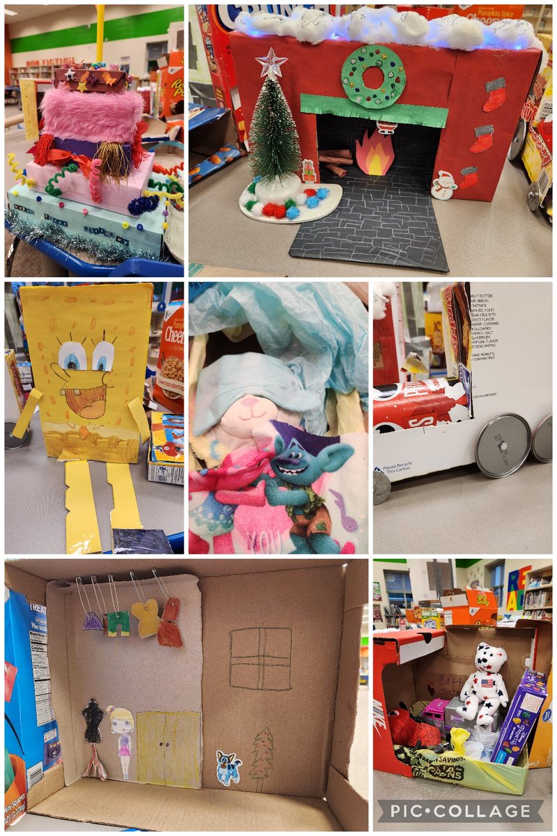 payneSTEMlab's tweet image. Our Warriors showed up &amp;amp; showed out for November's STEM challenge... what can you build with a cereal box?! I loved seeing so many unique ideas! Go by the Learning Commons &amp;amp; check them out! 😃🥣📦❤️ #STEMCobb #teamAcworth #STEMisfun