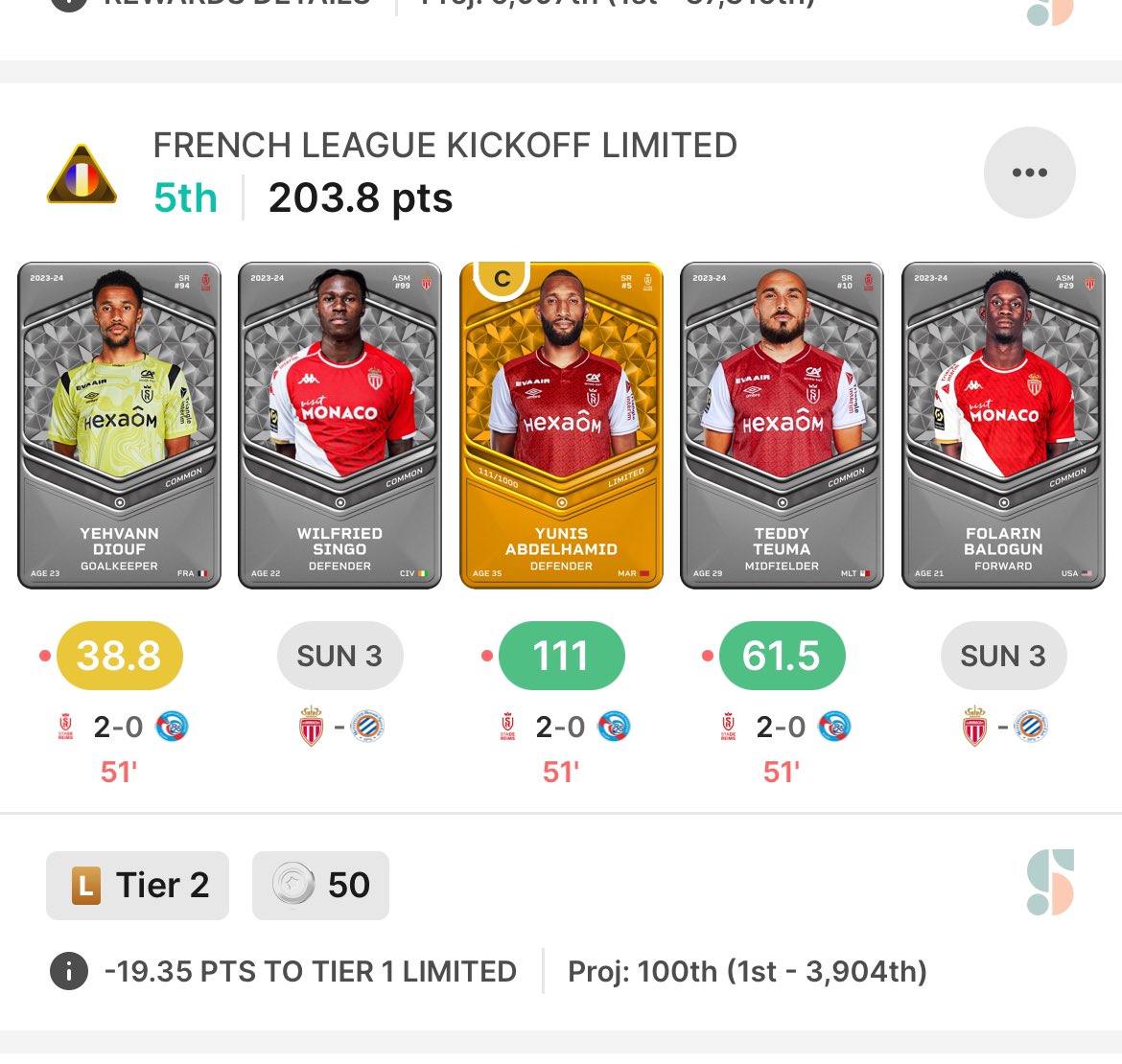 Donny_Vv's tweet photo. People Yunis Abdelhamid is an absolute beast, 36 years old. Min 51 and he has AA of 39 #Sorare #abdelhamid https://t.co/2peC4OzIYv
