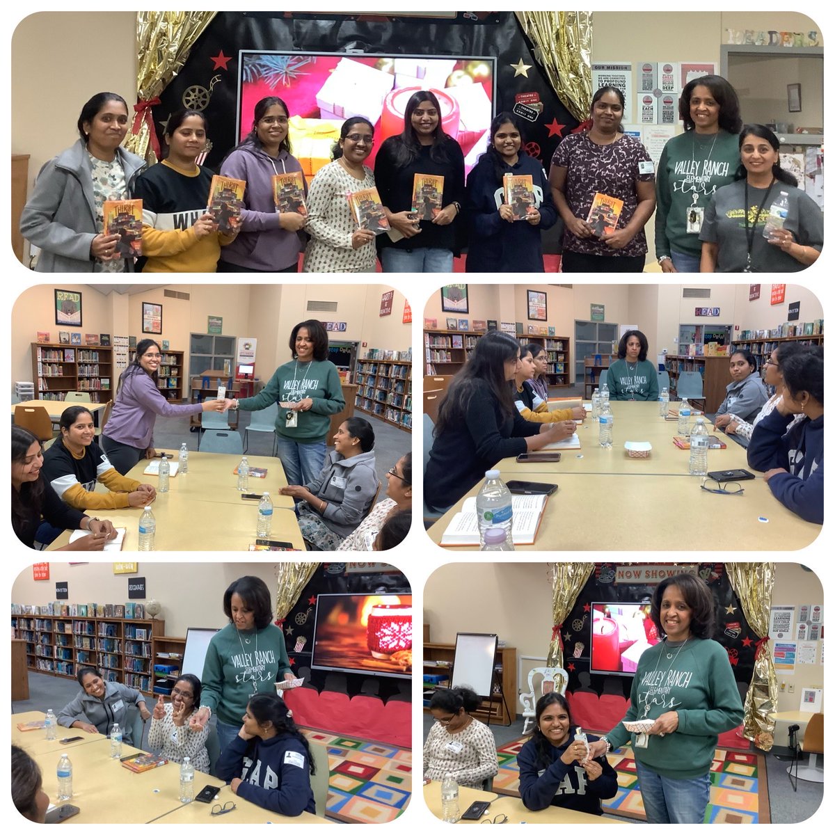 Parent book club was a success! Thanks for stopping by and encouraging us @CArterbery. We had some deep conversations about the “Thirst” @varshabajaj. And, there were some lucky winners! @VRE_STARS @CISDlib #CISDMissionPossible