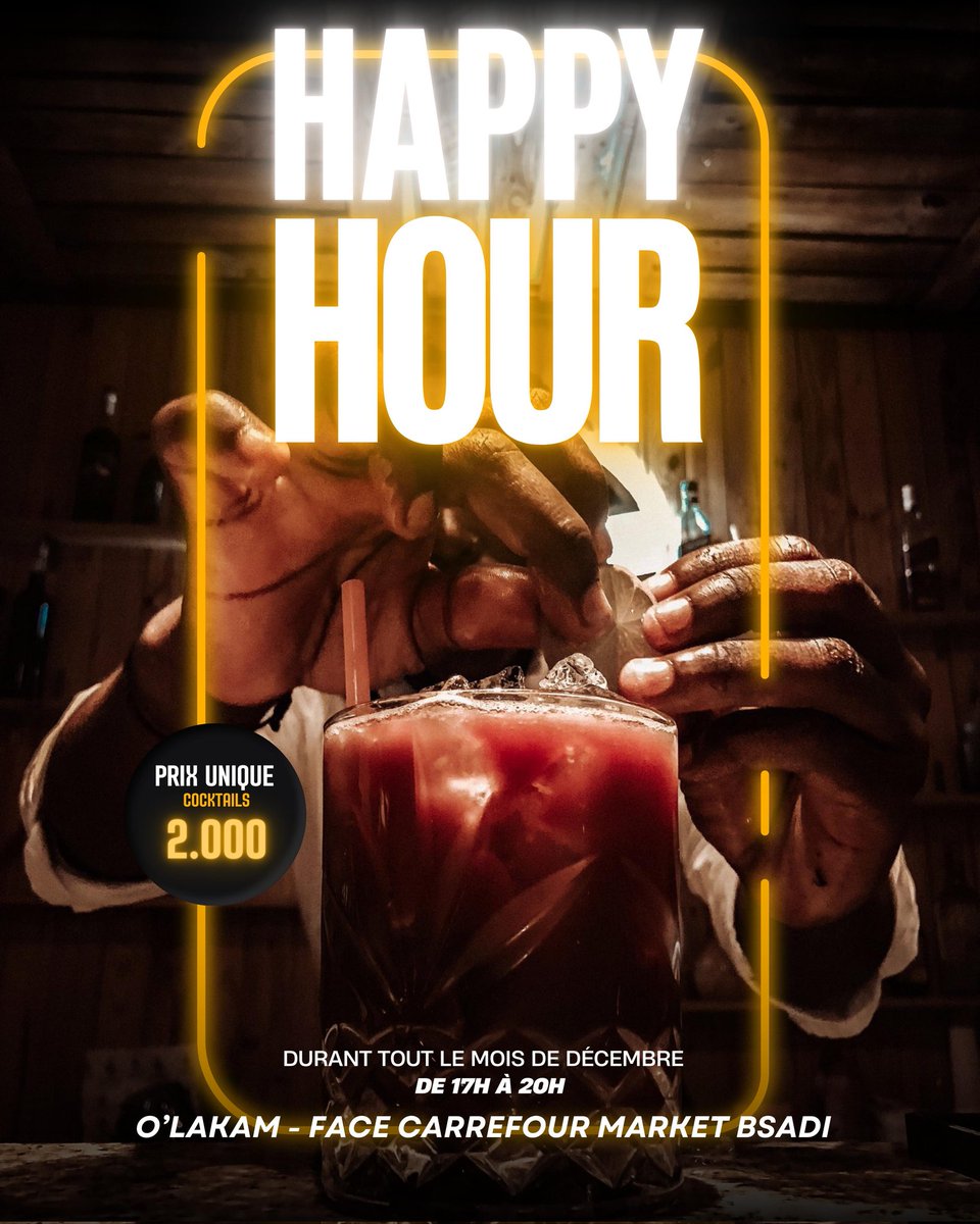 Décembre O'lakam, c'est Festif! 🎉

#cocktail #happyHour #GoodVibesOnly