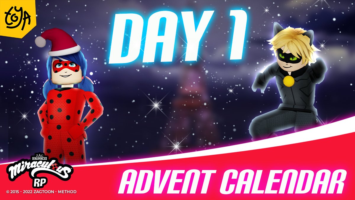 It's time for our yearly Advent Calendar, where we will release a new task every day for you all to take on!

Day 1: Retweet this tweet 50 times to unlock a ⭐️Charms Code!⭐️

Play now: roblox.com/games/63777405…
#MiraculousRP #Roblox #Robloxian