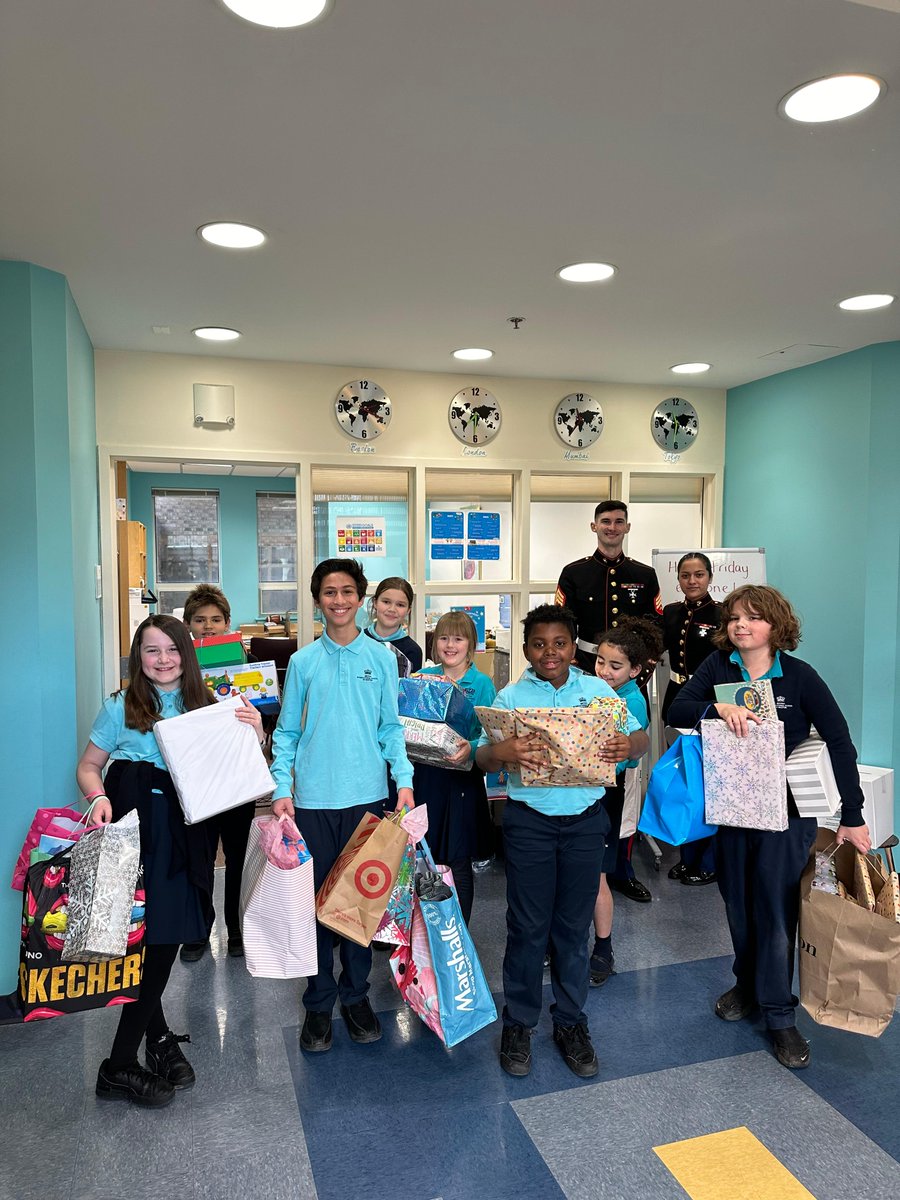 The Toys for Tots Marines Team collected #BISB donations for the toy and book drive today, and the children loved helping. 🎁💝

#socialpurpose #holidaydrive #community