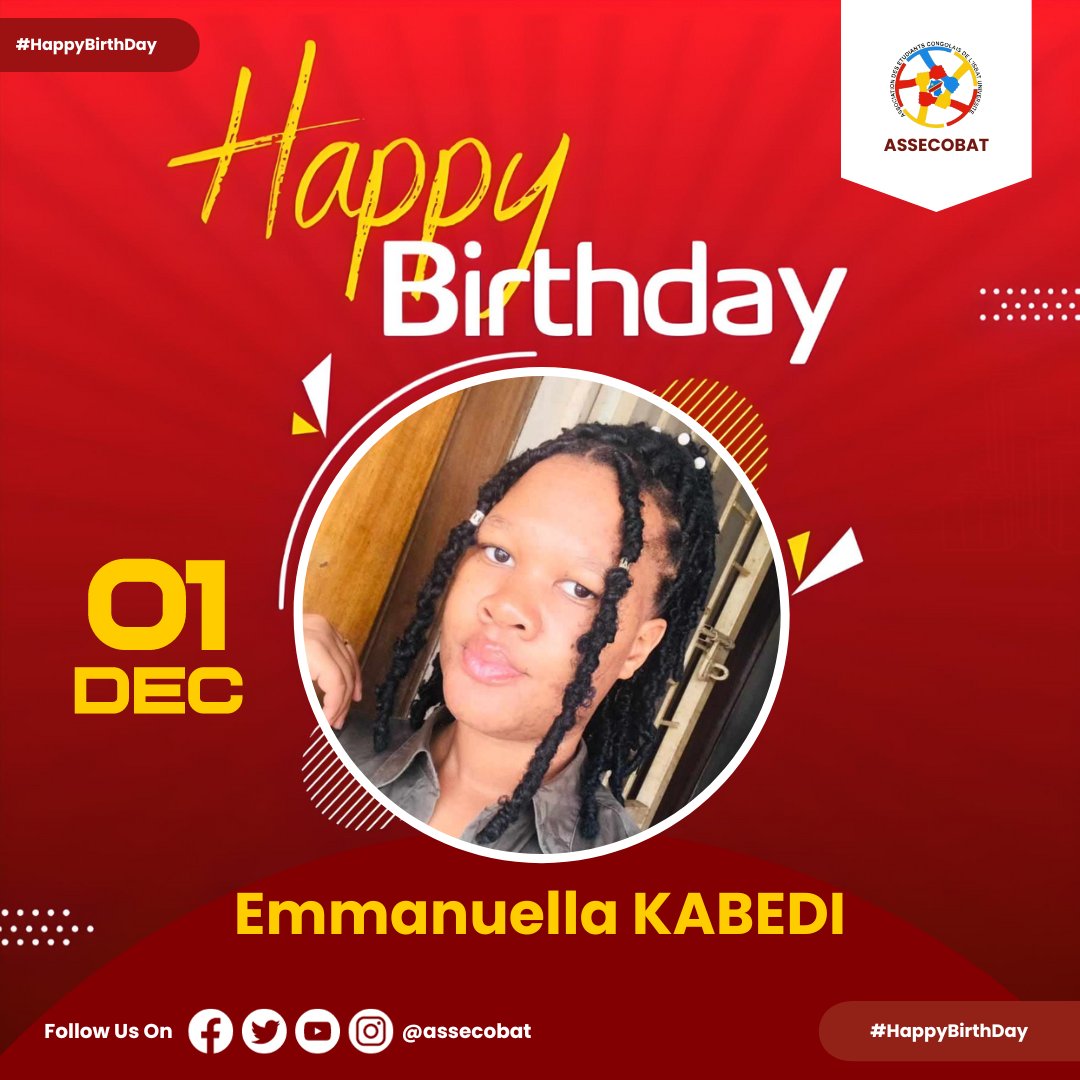 assecobat's tweet photo. Joyeux anniversaire à notre talentueuse secrétaire, Emmanuella Kabedi! 🎉🎂 Ton dévouement et ton énergie sont une inspiration pour nous tous à l'ASSECOBAT. Que cette année t'apporte encore plus de succès et de bonheur! 🥳🌟 #JoyeuxAnniversaire #ASSECOBATFamily https://t.co/0wVyXeSYBw