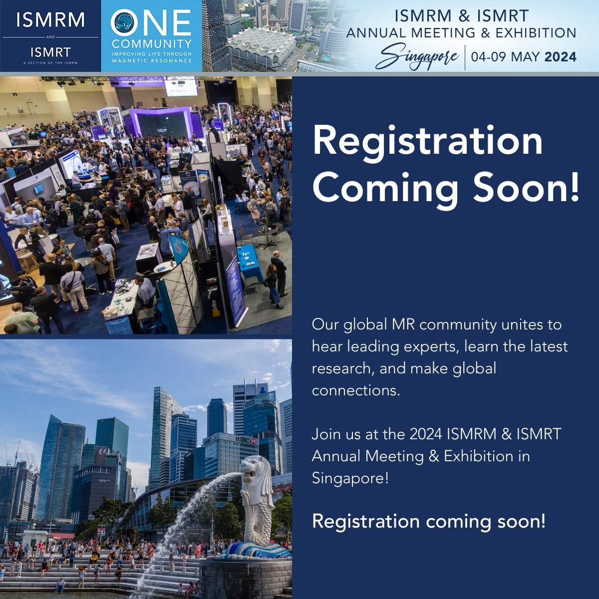 ISMRM's tweet photo. We can't wait to see you in Singapore — Registration for the ISMRM &amp; ISMRT Annual Meeting &amp; Exhibition is coming soon!
https://t.co/0lRnKImlGj | https://t.co/kKACYJgr2H

#ISMRM #ISMRT #MRI #MagneticResonance #Singapore #MedicalImaging #SingaporeConference https://t.co/YDX5fGFFTN