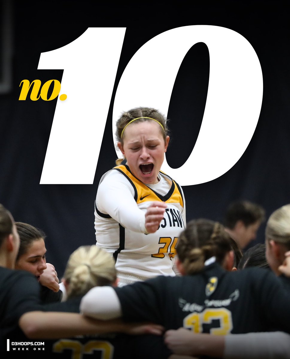 𝐓𝐎𝐏. 𝐓𝐄𝐍. 📈

<a href="/gustiewbb/">Gustavus Women's Basketball</a> enters the weekend ranked No. 10 in the latest D3hoops.com Women’s Basketball poll. 

#GoGusties | #d3hoops