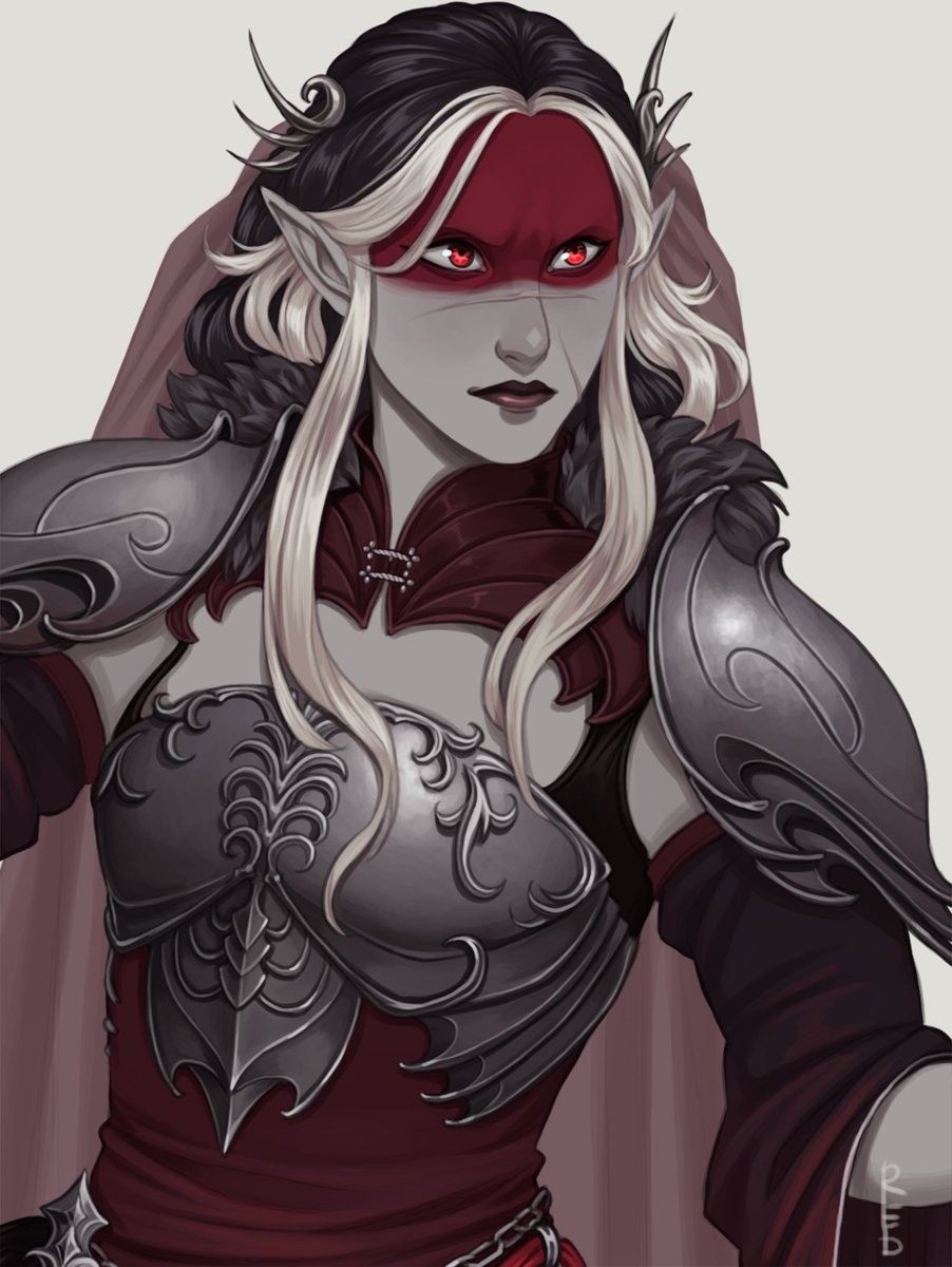 The very lovely Ophelia, another of the PCs for the new season of <a href="/HighRollersDnD/">High Rollers</a>! Played by <a href="/RhiFrost_/">Rhi</a> - I utterly adore this character ❤️ 
#dnd #dungeonsanddragons