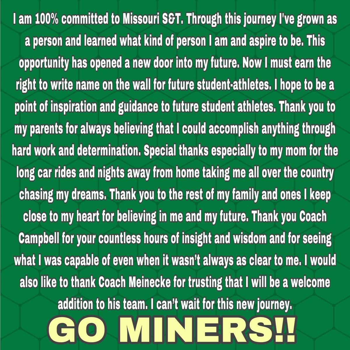 kaidensnyder24's tweet photo. So thankful for this journey…
This is only the start of a new beginning. https://t.co/WRC61Owbc8