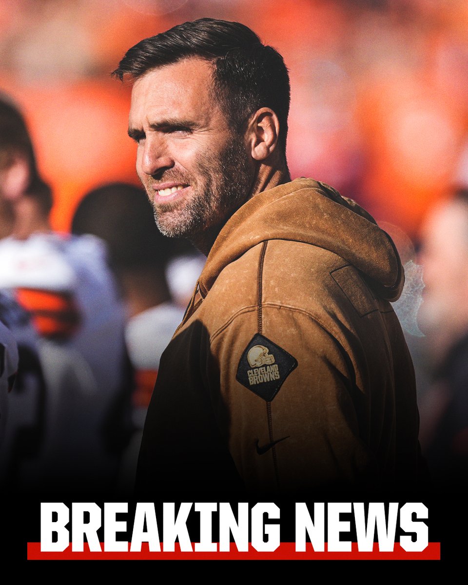 espn's tweet image. Breaking: Joe Flacco will start at QB for the Browns on Sunday after the team ruled out Dorian Thompson-Robinson due to a concussion.