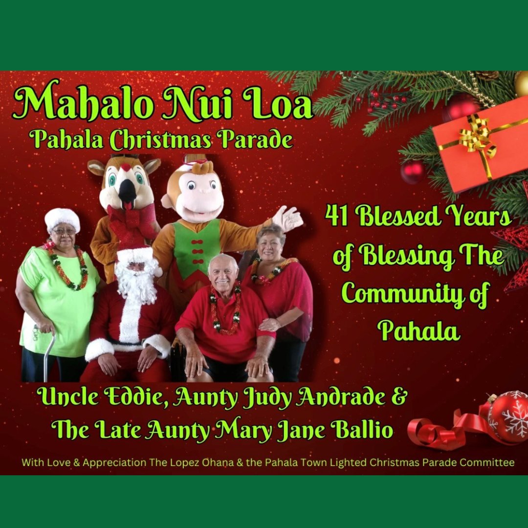 HiCountyCouncil's tweet photo. Pahala Town will be having their 1st Annual Lighted Christmas Parade on Sat., 12/9/23. Special ceremony begins at 4 P.M. and parade kicks off at 6 P.M. Staging area located across street from the Pahala Plantation Managerʻs Hale. Please go support and join the community of Kaʻū. https://t.co/FUvx8was4r
