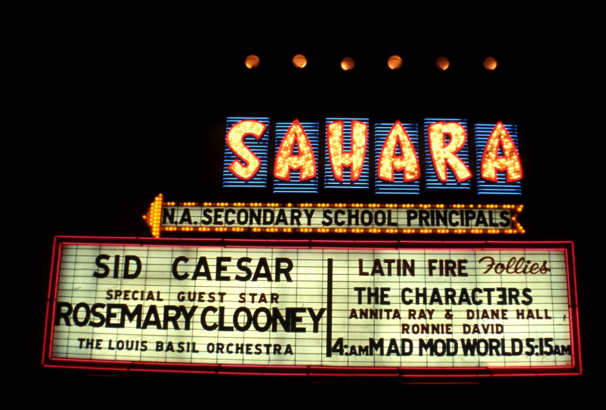 Sign check in! The 'R' is from the Sahara Hotel & Casino. When the Sahara opened in 1952, it was just the sixth hotel/casino on the Las Vegas Strip. You can see the 'R' letter in this incredible artist rendering from the Charles Barnard Collection.