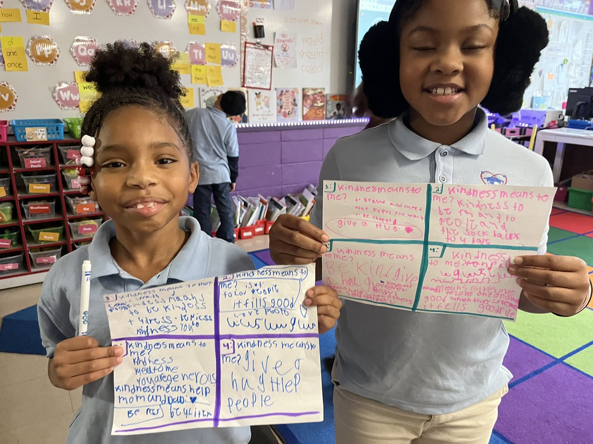 MrsConroySASC's tweet photo. Kindness week ended with these two cuties spending their recess asking their classmates what kindness means to them and recording their responses. The impact of @PosProject is incredible. 💚 @csasyracuse https://t.co/CV6YaVJIry