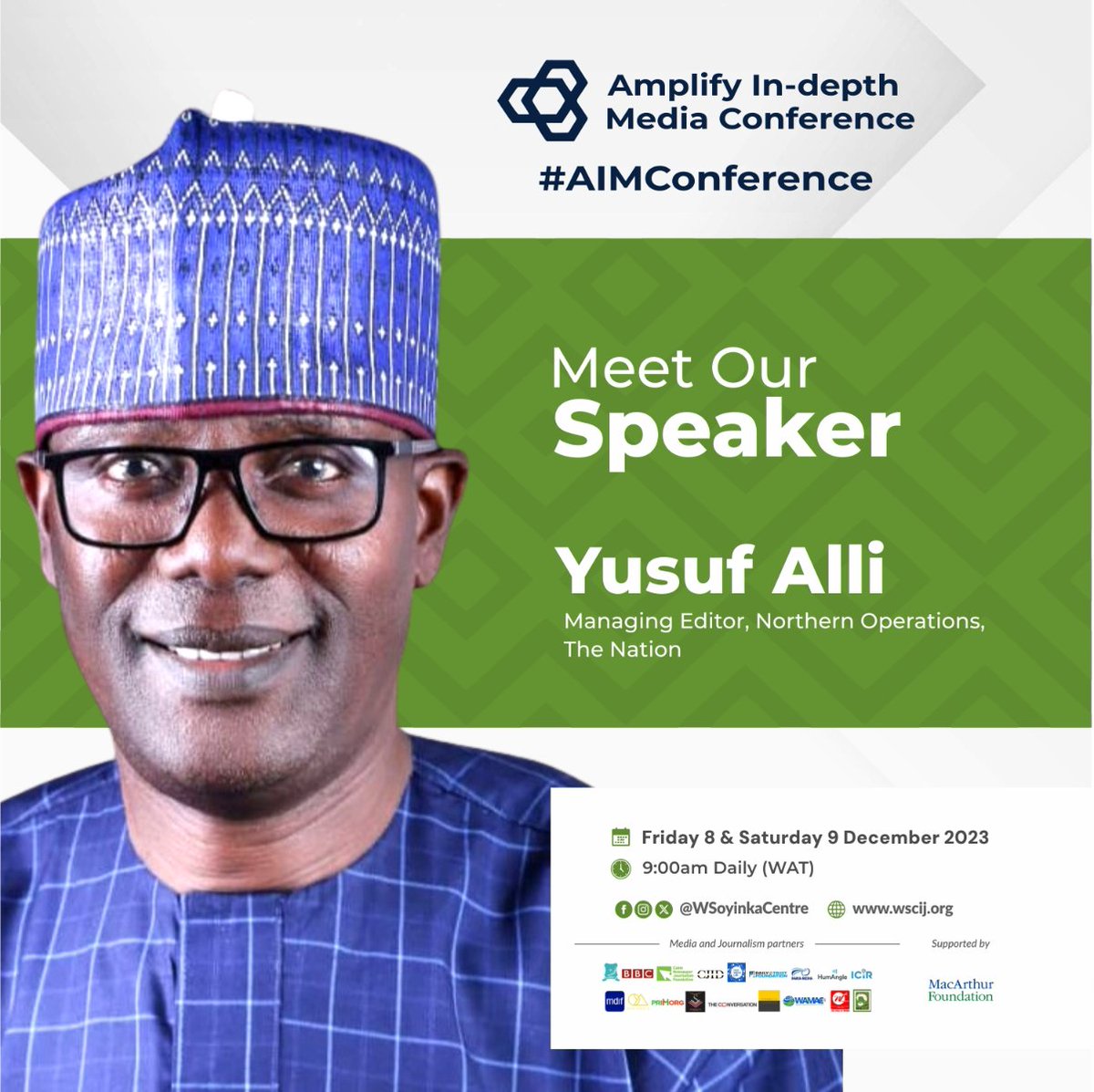 WSoyinkaCentre's tweet photo. Join the discussion on media ownership structure and its effect on media independence at 2023 #AIMConference 2023.
Yusuf Alli, Managing Editor, Northern Operations of @TheNationNews will join other panellists to explain ownership dynamics and influence on media landscape https://t.co/vDDifUOxID