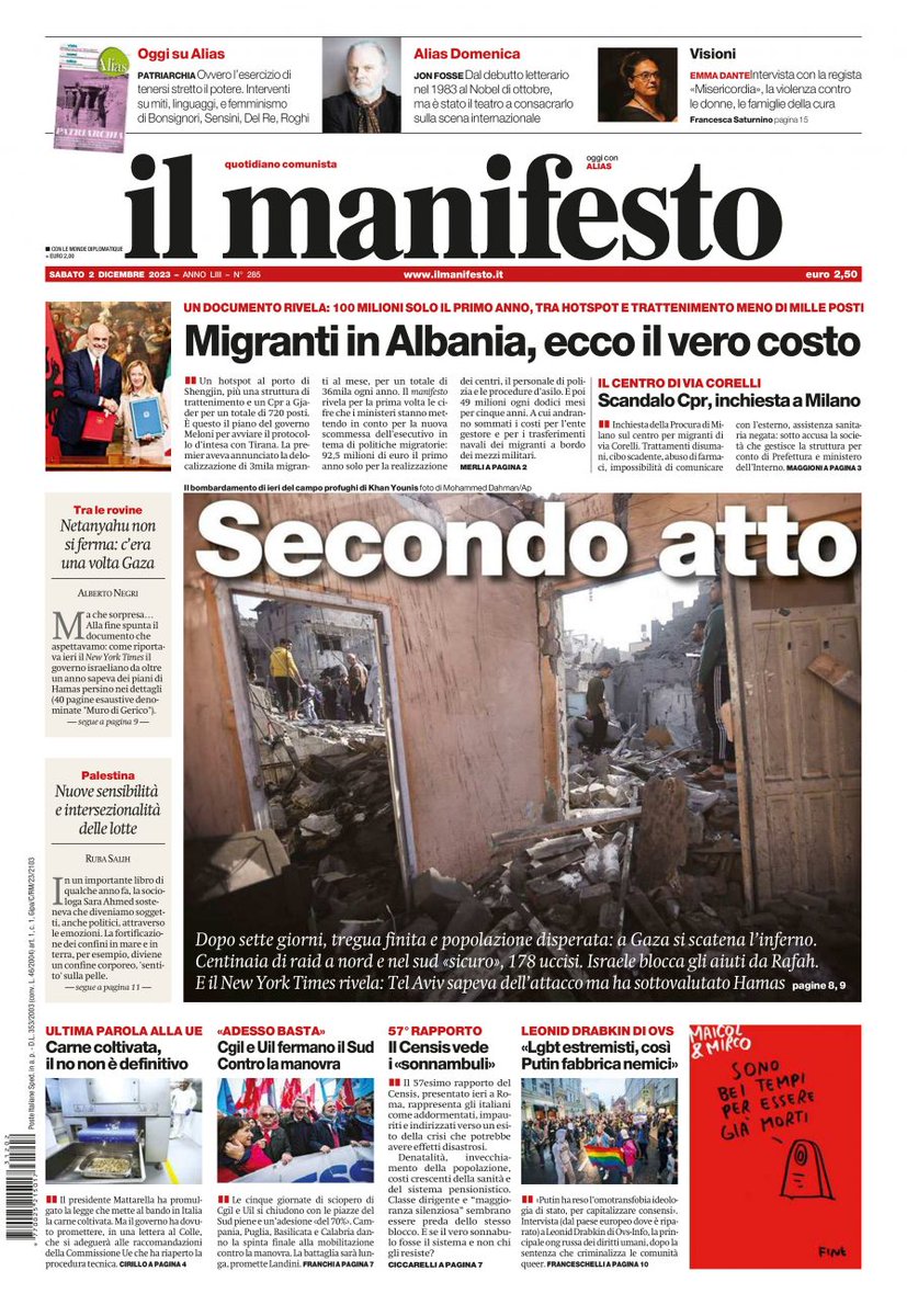 ilmanifesto's tweet photo. Dopo sette giorni, tregua finita e popolazione disperata: a Gaza si scatena l’inferno. Centinaia di raid a nord e nel sud «sicuro», 178 uccisi. Israele blocca gli aiuti da Rafah. E il New York Times rivela: Tel Aviv sapeva dell’attacco ma ha sottovalutato Hamas #ilmanifesto https://t.co/p0WEeatY5F