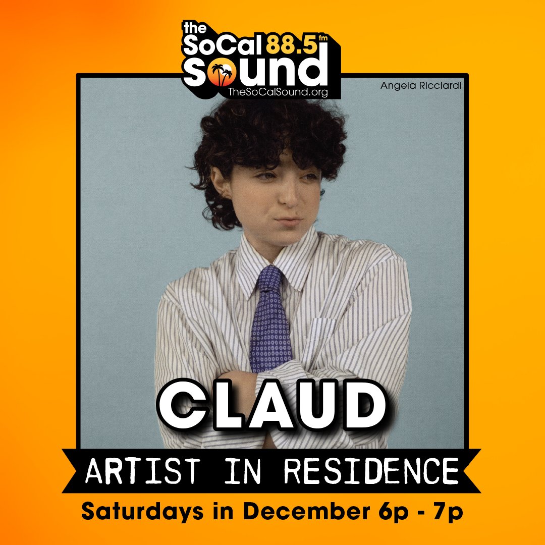 TheSoCalSound's tweet photo. @claudmp3
is hitting #TheSoCalSound airwaves tonight - and every Saturday in December - from 6pm - 7pm PT.
Please tune in to catch the wide array of music selections they've curated just for you!
#claud #bedroompop #publicradio #supermodels #ocradio #laradio #socalradio https://t.co/qXm0sFFueY