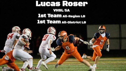 I’m honored to be selected as a VHSL 5A 1st Team All-Region &amp; 1st Team All-District LB.  Thank you coaches who voted for me &amp; teammates &amp; staff who helped make this season a success! <a href="/BWHSFootball/">Briar Woods HS Football</a> <a href="/andrejones1185/">Coach Andre Jones</a> <a href="/Coach_Canney/">Mike Canney</a> <a href="/EliteStren23/">Patriot Strength Systems</a>
