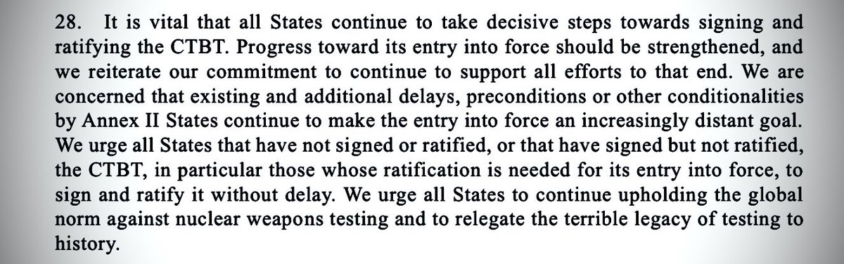 The #TPNW2MSP, firmly behind #CTBT entry into force + the global norm against nuclear testing.

While some take steps back and others refuse to take leadership, TPNW member states and allies choose to step forward with optimism and resolve. 🇺🇳🕊️