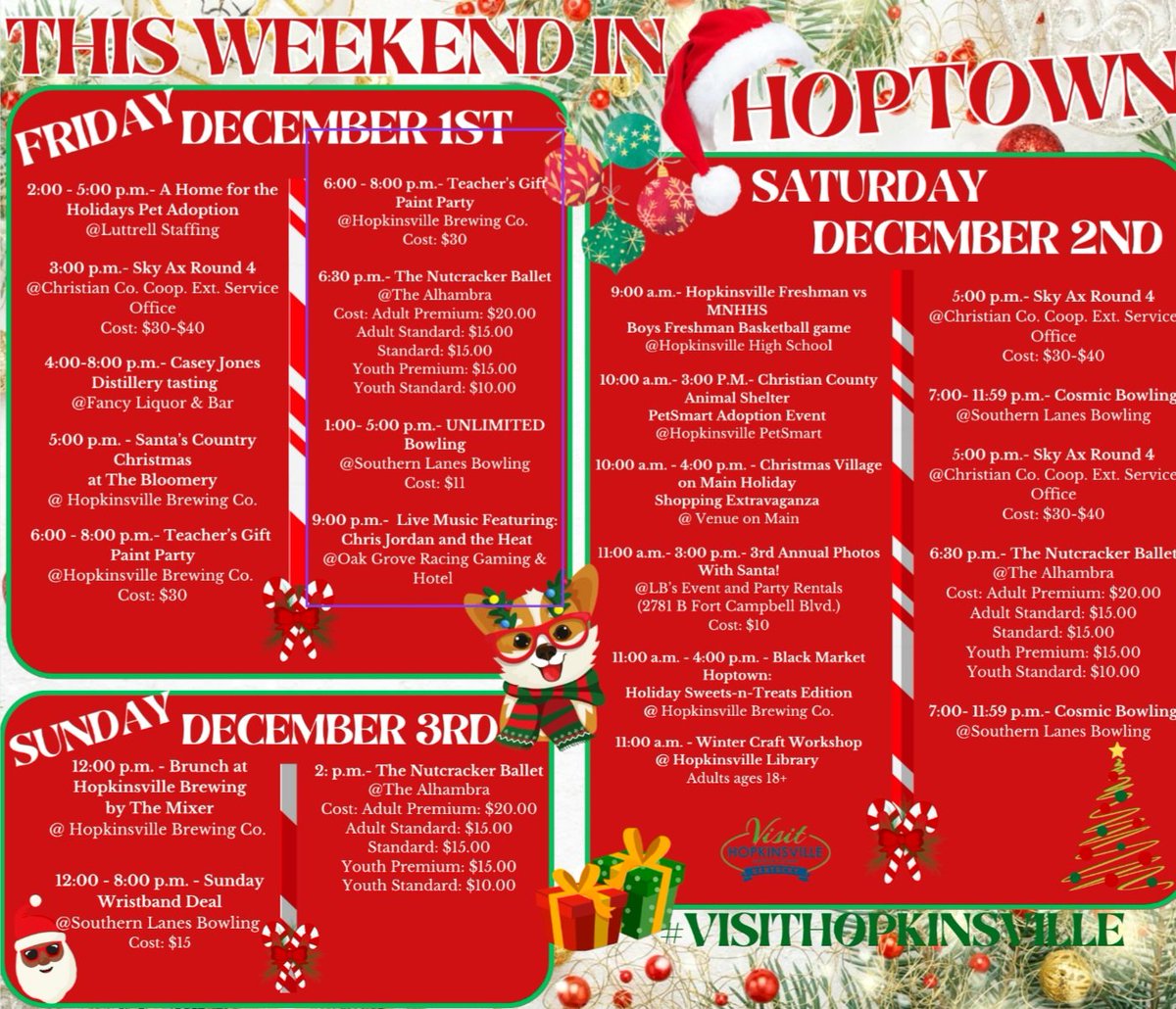 Attention Hopkinsville! Are you looking for something exciting to do in Hopkinsville this weekend? Check out all of these fun activities and events!

#VisitHopkinsville #ChristianCountyKY #TeamKentucky #Hopkinsville #familyfun #feelinggood #fortcampbell #Kentucky #kentuckylife