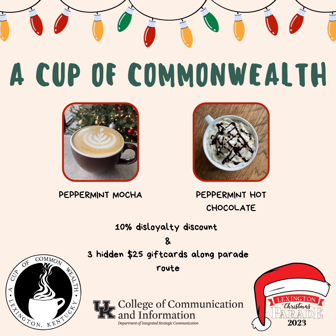 DLexPartnership's tweet photo. A few of Lexington’s finest coffee shops are joining us for the Downtown Lexington Christmas Parade this weekend☕️ Visit these local shops to try their delicious holiday specials🎄 https://t.co/yiBlTD1Ue8