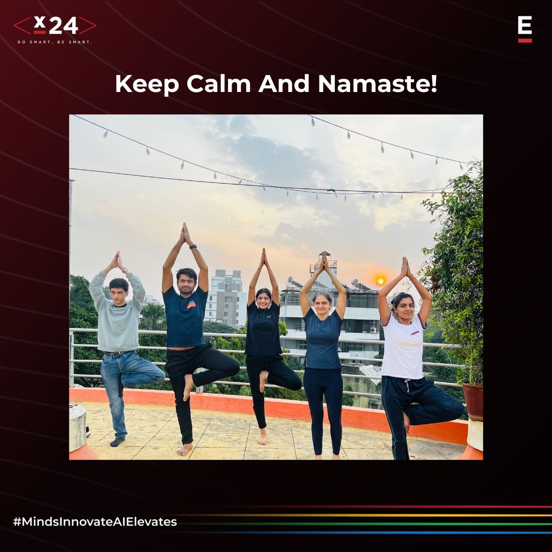 EXTENTIA's tweet image. Taking a break from the #X24Hackathon to "stretch" our capabilities at ETP!
Extentians tested their physical flexibility with an early morning #YogaSession.
For more updates on the #CodingExtravaganza, calmly make your way to this link: bit.ly/TW-Follow-the-…
#X24Season7
