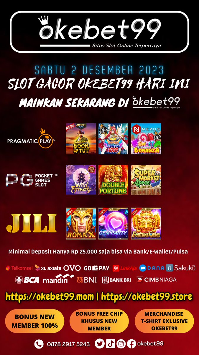 okebet99's tweet photo. INFO SLOT GACOR HARI INI GAMPANG MENANG DI OKEBET99 💸
Mainkan Games Gacor hari ini dan dapatkan JP mu sekarang juga !
🔥 Link : https://t.co/wgf4mGUD5s
#okebet99 #JUNGKOOK #starlightprincess #sweetbonanza #doublefortune #นัดเย็ดสวิฟตี้ #pgsoft #jili #romax #slotgacor https://t.co/AFSA8q42Bs