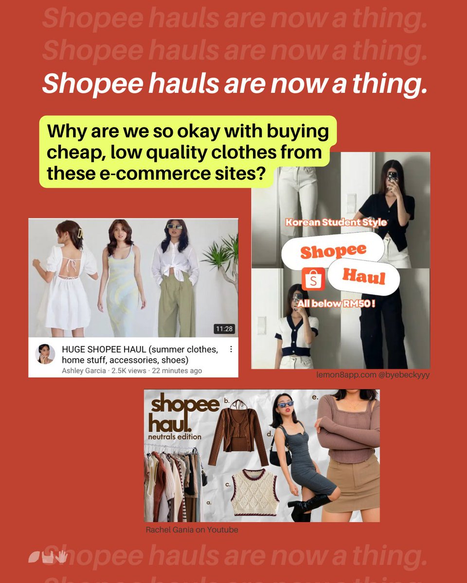 fashinfidelity's tweet photo. Shopee hauls are a thing. Why are we ok with this? Clink on the link for an explainer of what you're actually paying for. https://t.co/YjwuXB4BFG #overconsumption #overexploitation #ecommerce #fastfashion @ShopeeMY https://t.co/qKfUdsVTdL