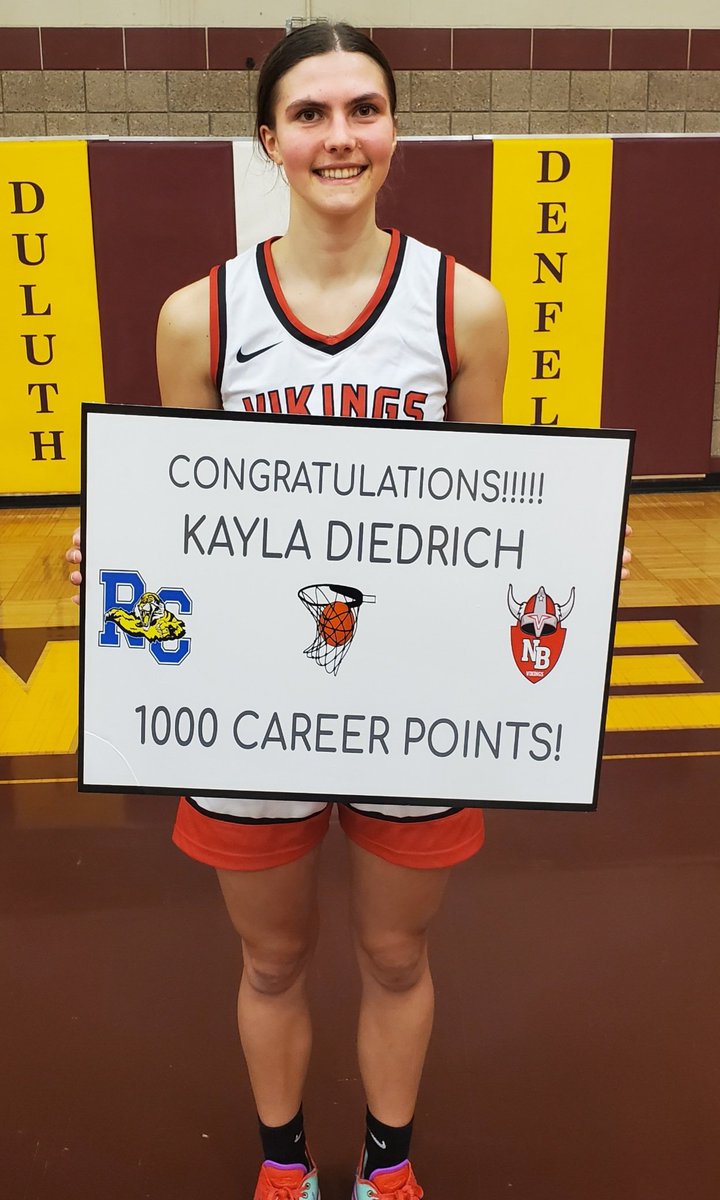 RCTigersAD's tweet image. Kayla Diedrich reached the 1,000 point milestone tonight! Kayla spent her first 3 varsity years playing as a Tiger and is finishing her basketball career as a Viking in our newly formed co-op. Congratulations Kayla!