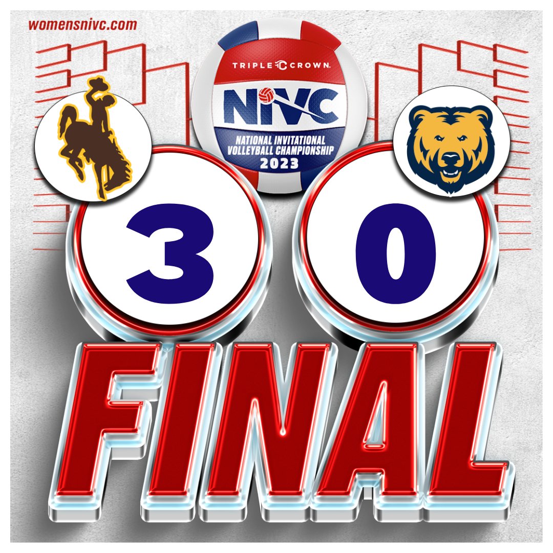 WomensNIVC's tweet photo. FINAL | To put it lightly, @WYO_Volleyball needs every bit of pluck and tenacity to outlast @UNC_BearsVB in a wildly entertaining Super 16 match (25-23, 32-30, 26-24) #NIVC https://t.co/9k2r2Yew9E
