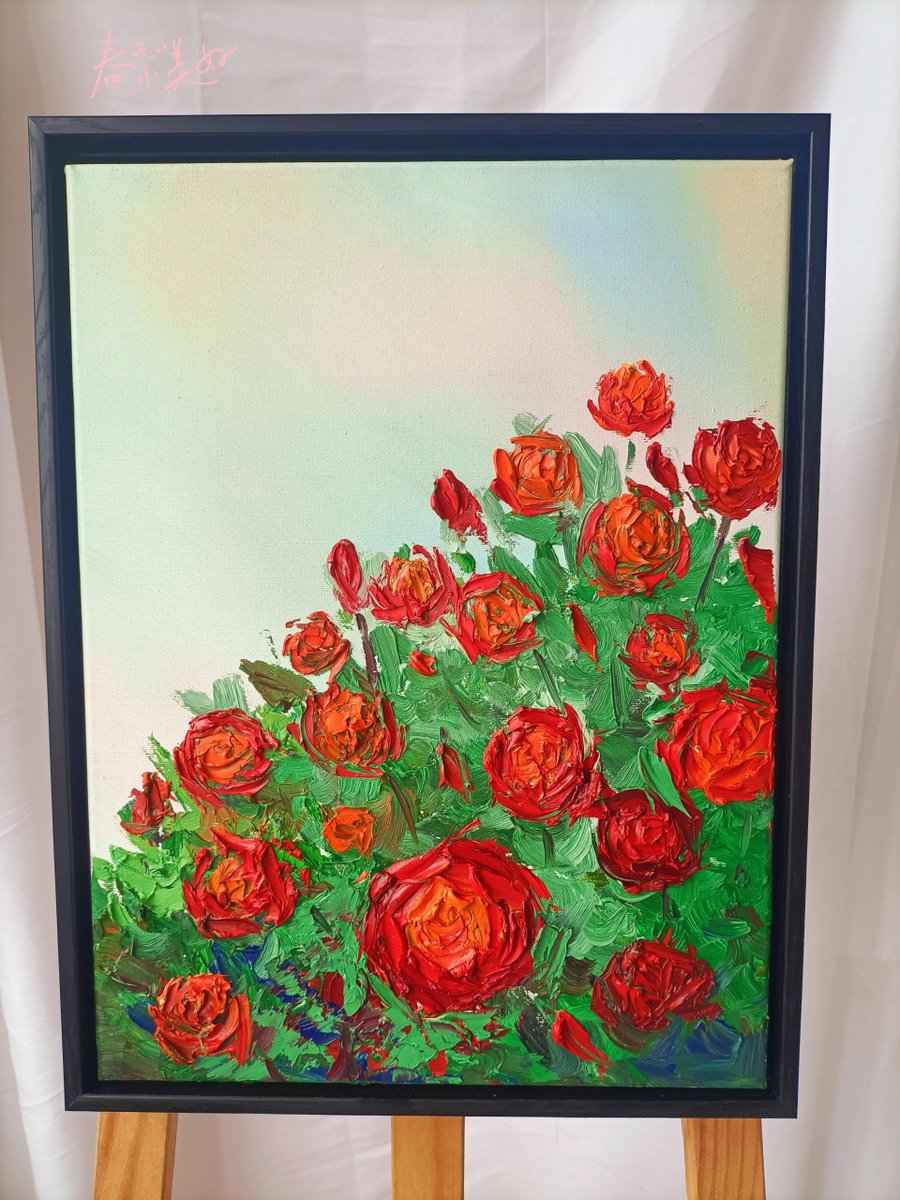 yamada_611's tweet photo. 手描きの厚い肌理のオイルペイントのバラ🌹
純粋に手描きのオイルペイントで描かれた厚肌のバラ🎨
スクレーパーでの絵画🖌️
個人のオリジナル作品です👩‍🎨

#手描き #絵画 #オイルペイント #手描きオイルペイント #描画 https://t.co/i0EgW1PA0c