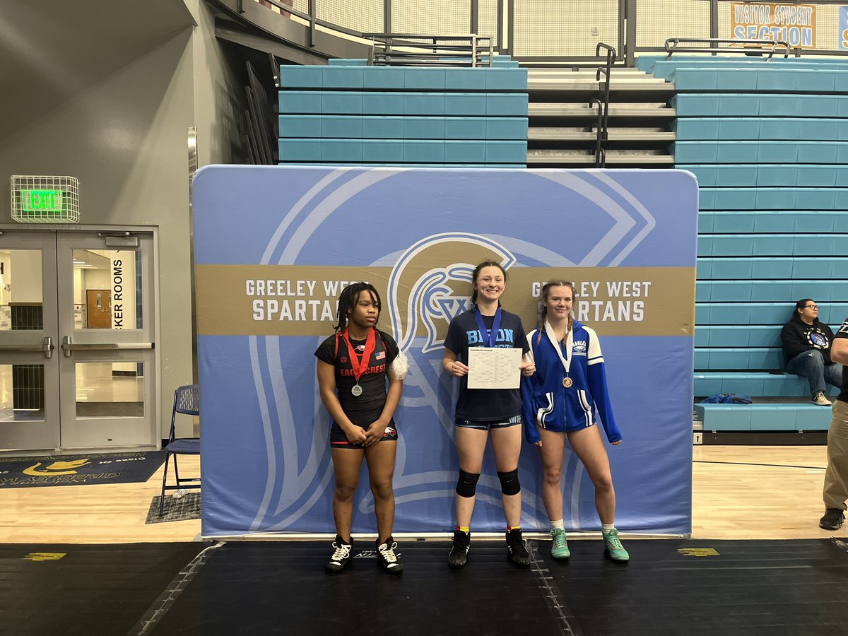 Vista PEAK Girls Wrestling (@vpgirlswrestle) on Twitter photo Gong home from Greeley with some hardware!
Ana Smith 3rd place 100 lbs
Amelia Bacon CHAMPION 125 pounds
Taryn Holloway 3rd place 190lbs
Sydney DiPentino 3rd place 225lbs B
<a href="/aurorasports/">Sentinel Prep Sports</a> <a href="/VPPrepAthletics/">Vista PEAK Athletics</a> Gong home from Greeley with some hardware!
Ana Smith 3rd place 100 lbs
Amelia Bacon CHAMPION 125 pounds
Taryn Holloway 3rd place 190lbs
Sydney DiPentino 3rd place 225lbs B
<a href="/aurorasports/">Sentinel Prep Sports</a> <a href="/VPPrepAthletics/">Vista PEAK Athletics</a>