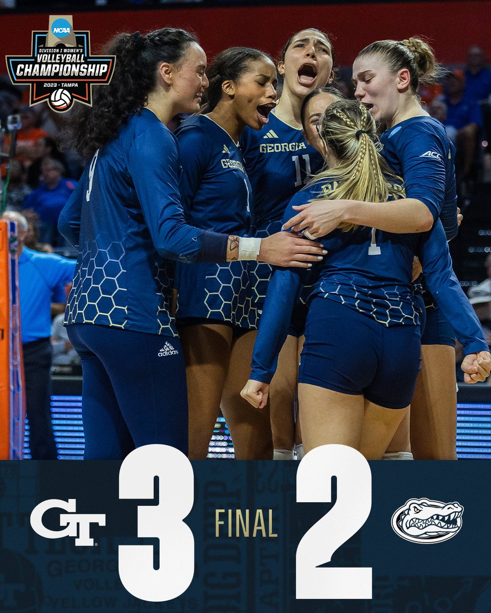 GTVolleyball's tweet photo. TECH WINS!!!

Jackets take a 5-set thriller to advance to the SWEET 16!!

#StingEm x #PointTech https://t.co/oMFjVZ3RJv