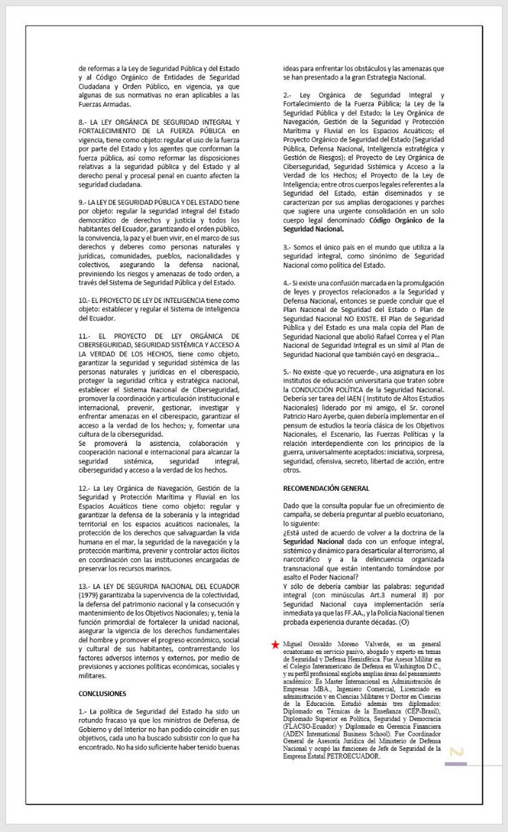 iadcecuador's tweet photo. SOBRE LA SEGURIDAD DEL ESTADO ECUATORIANO @DanielNoboaOk @DefensaEc @FFAAECUADOR @EjercitoECU @armada_ecuador @FuerzaAereaEc @iadcecuador https://t.co/7U3Ggx1x9D
