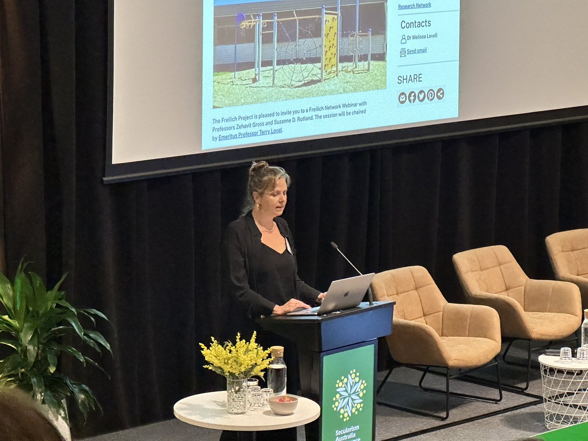 Values of care, respect, compassion are found within many traditions, &amp; are not exclusive to religions. Education must include the triangulated aspects of the secular, spiritual &amp; religious says Anna Halafoff. Great to hear abt fascinating &amp; important research. #SecularismAu